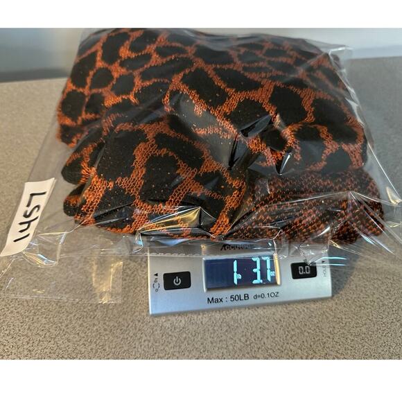 Element S Animal Print Open Front Cardigan Waterfall Flare Collar Black & Orange - Picture 9 of 13